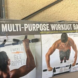 Multi-Purpose Workout Bar - Black and Blue